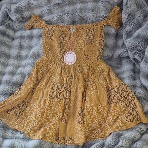 Umgee 🖤 Mustard Floral Dress (#338)